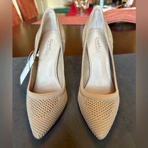 Size 7 Charles by Charles David Fabric Tan Pumps